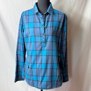 Kuhl Blue Plaid Women's Button Down Shirt